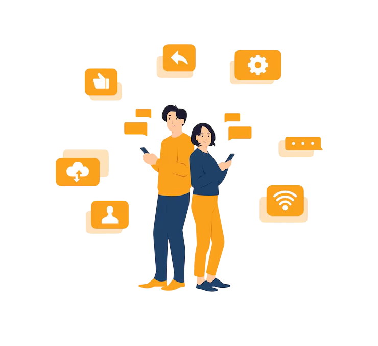 Illustration of people matching and community trust