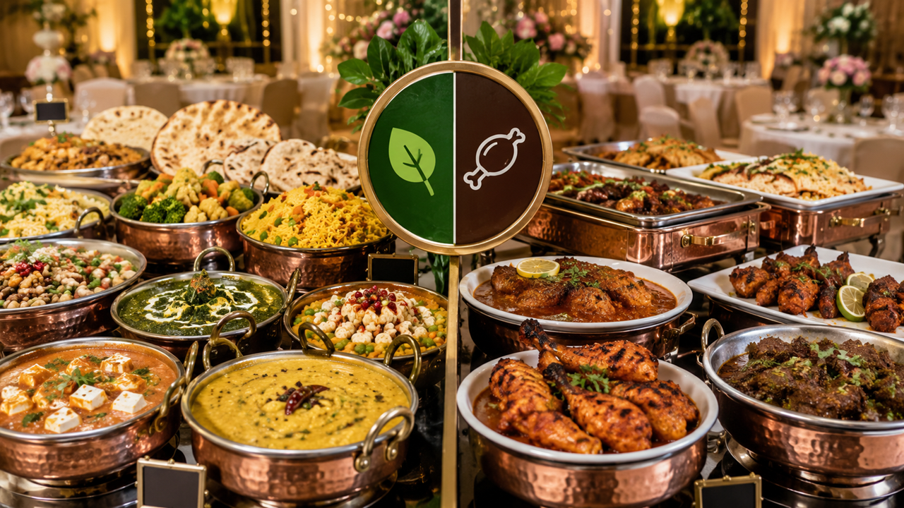 Vegetarian vs Non-Vegetarian Catering: Planning a Mixed-Guest Wedding Menu